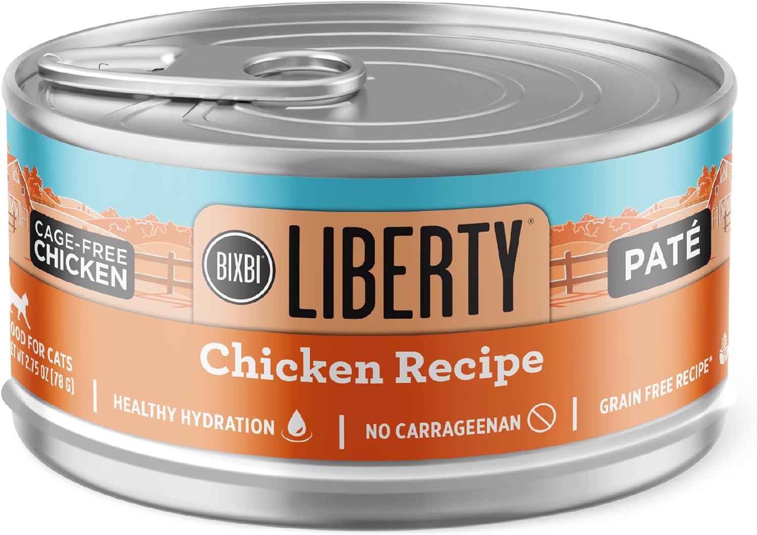 BIXBI Liberty Canned Wet Cat Food - Grain Free, Chicken Pate Recipe, 2.75 Ounce (Pack of 24)