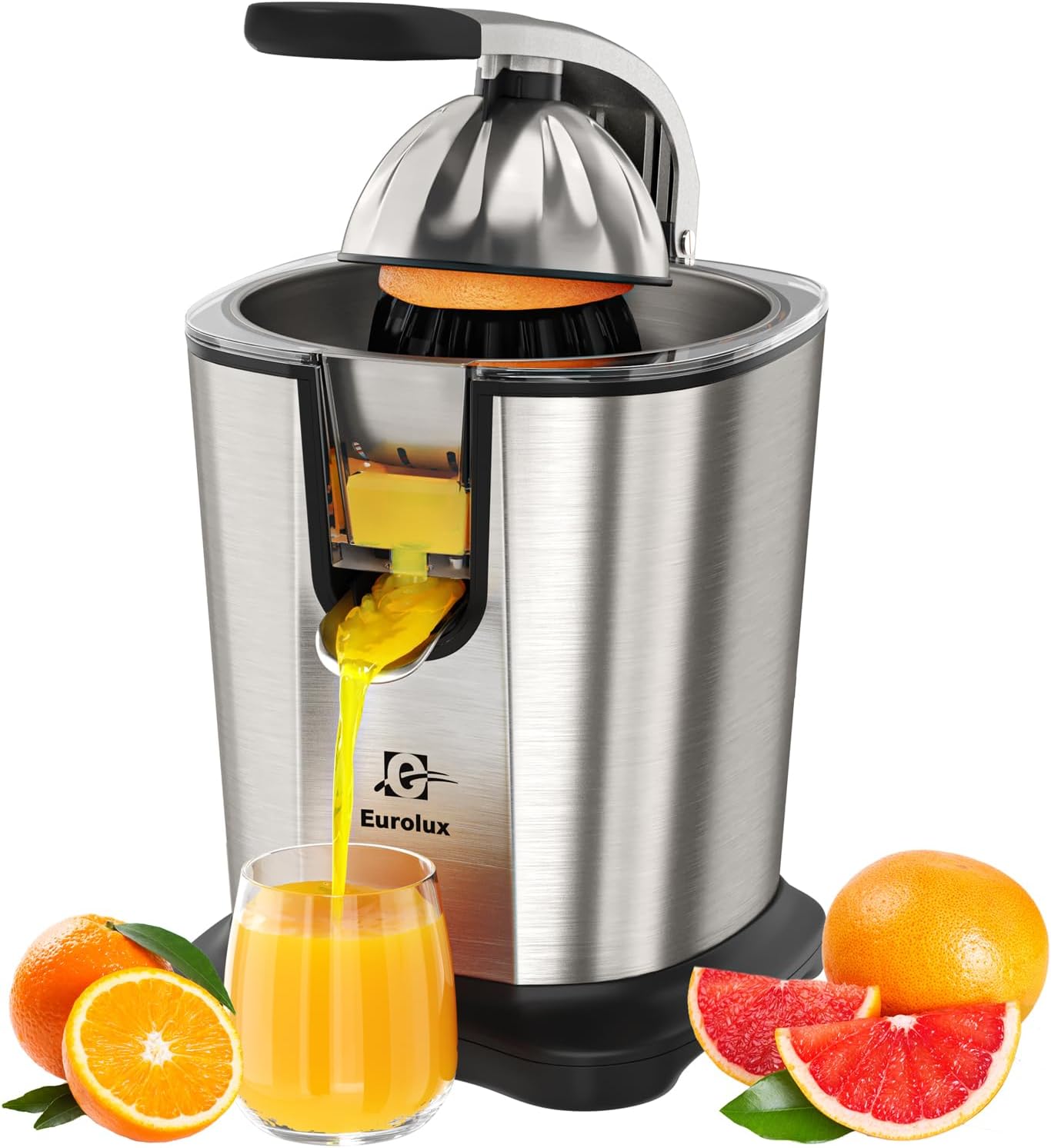 Eurolux Electric Citrus Juicer Power Pro - ELCJ-3000 - with 300 Watts of Power, This is The Most Powerful Juicer, for an Easy Smooth Juicing Experience | with Its New Updated Design