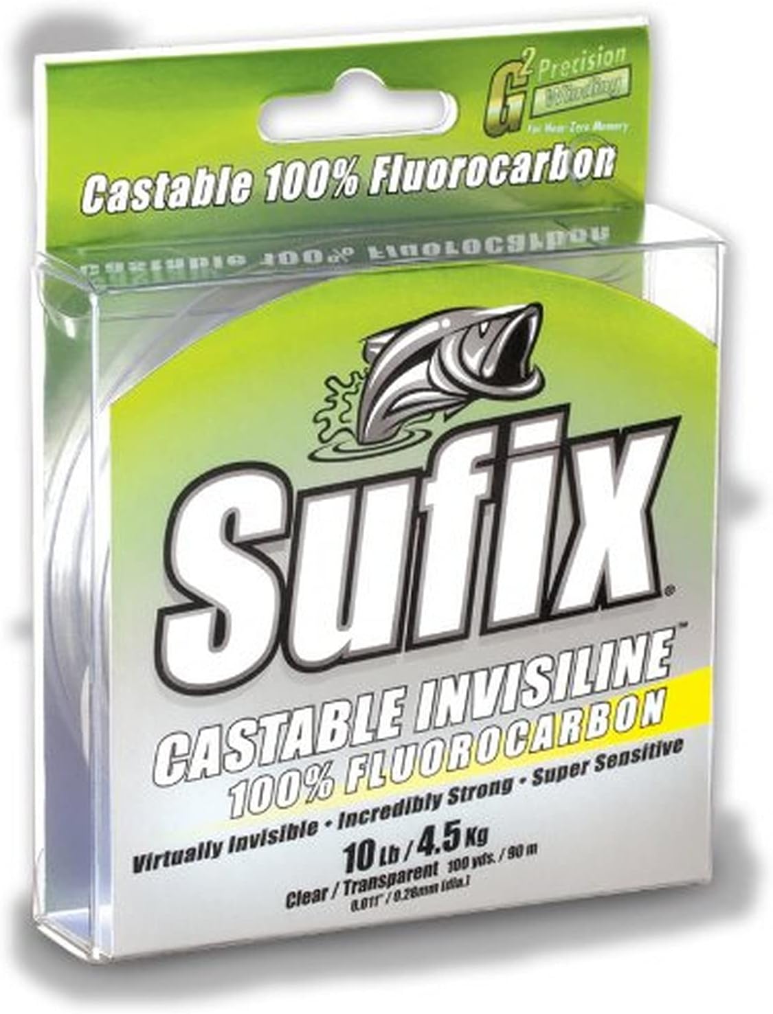 Sufix Invisiline Casting Flourocarbon 100-Yards Spool Size Fishing Line (Clear, 10-Pound)