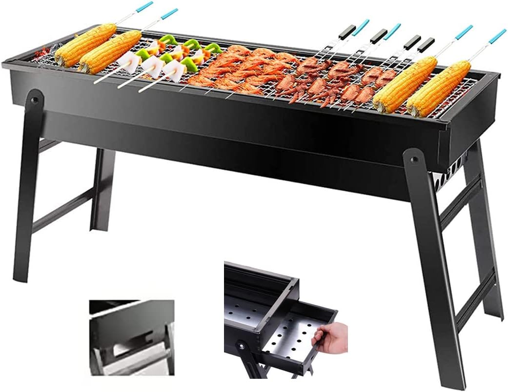 Charcoal Grill,Portable for Barbecue, Folding BBQ Grill, Small for Outdoor Camping Hiking Picnics Traveling 24'x13'x9'