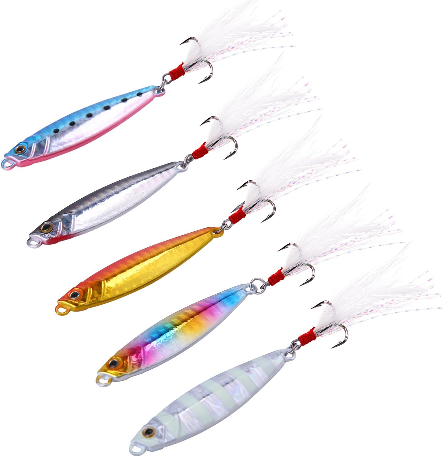 Sougayilang Jigs Fishing Lures Sinking Metal Spoons Micro Jigging Bait