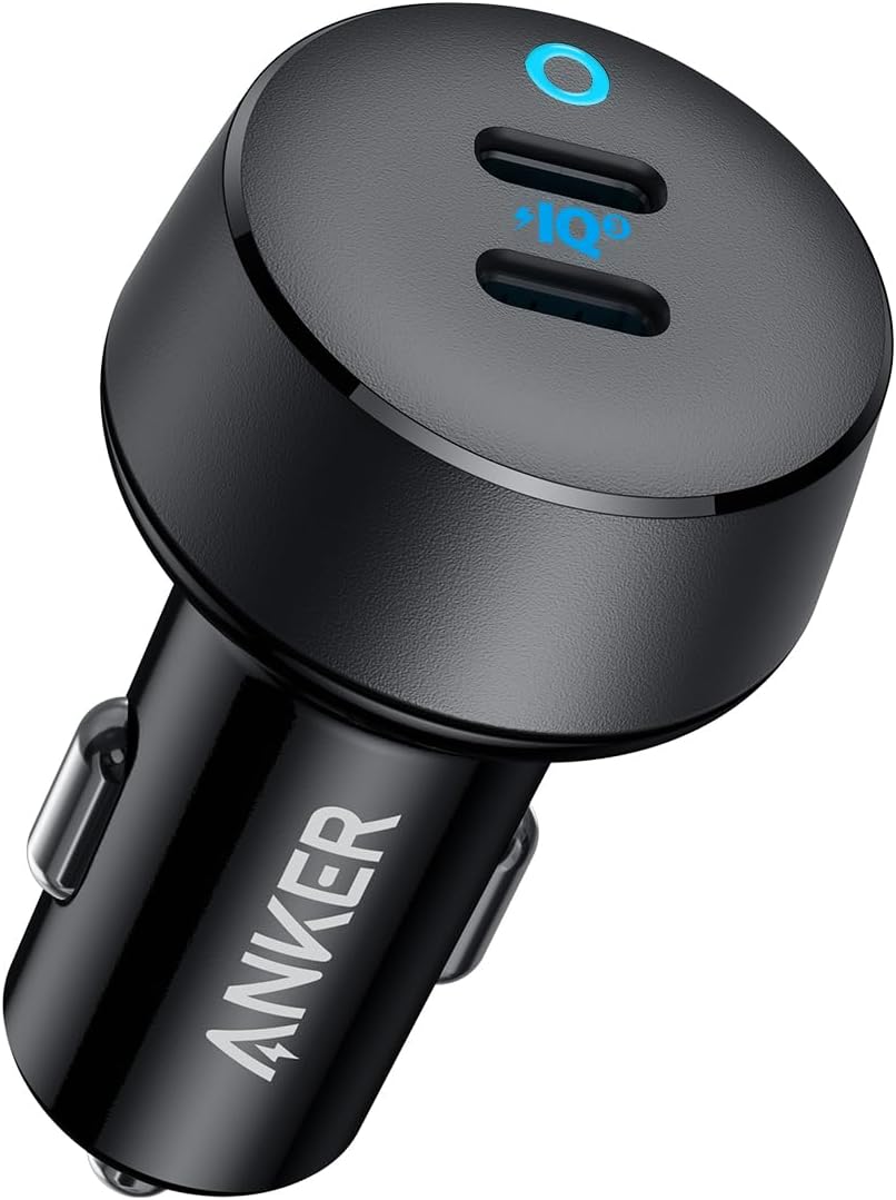 Anker USB C Car Charger, 40W 2-Port PowerIQ 3.0 Type C Adapter, PowerDrive III Duo with Power Delivery for iPhone 14 13 12 11 X XS Pro Max mini, Galaxy S22/S20/S10, Pixel, iPad/iPad mini, and More