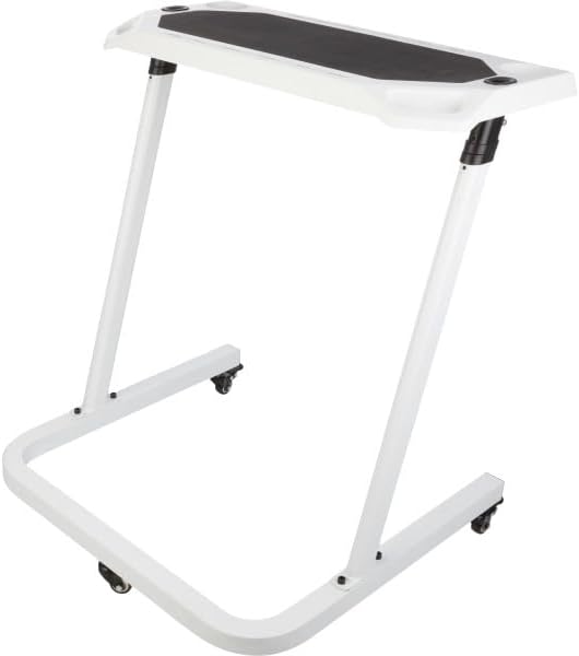 Adjustable Bike Desk - Rolling Laptop Cart for Stationary Bike or Trainer - Exercise While Working or Watching TV - Standing Desk