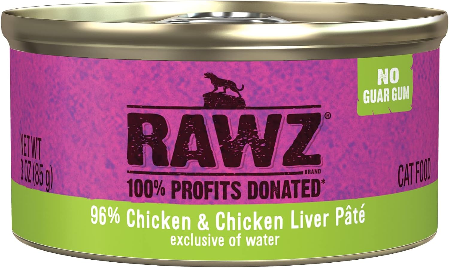 Rawz Natural Premium Pate Canned Cat Wet Food - Made with Real Meat Ingredients No BPA or Gums -3 oz Cans (Case Pack of 18) (Chicken)