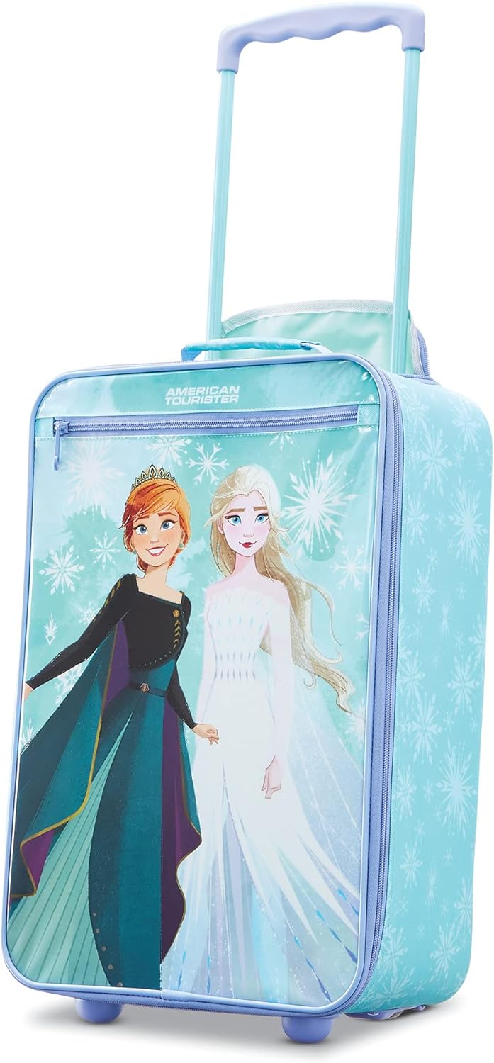 AMERICAN TOURISTER Kids' Disney Softside Upright Luggage, Telescoping Handles, Frozen, Carry-On 18-Inch