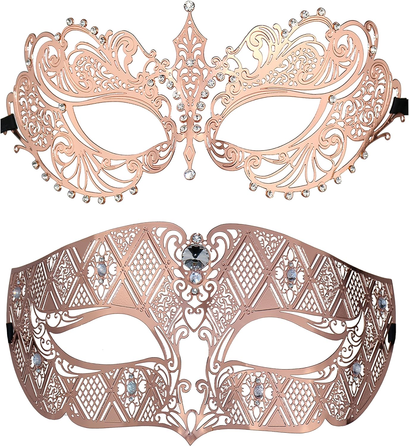 Thmyo One Pair Couple's Venetian Masquerade Masks,Crown Mask Costumes Mardi Gras Prom Mask