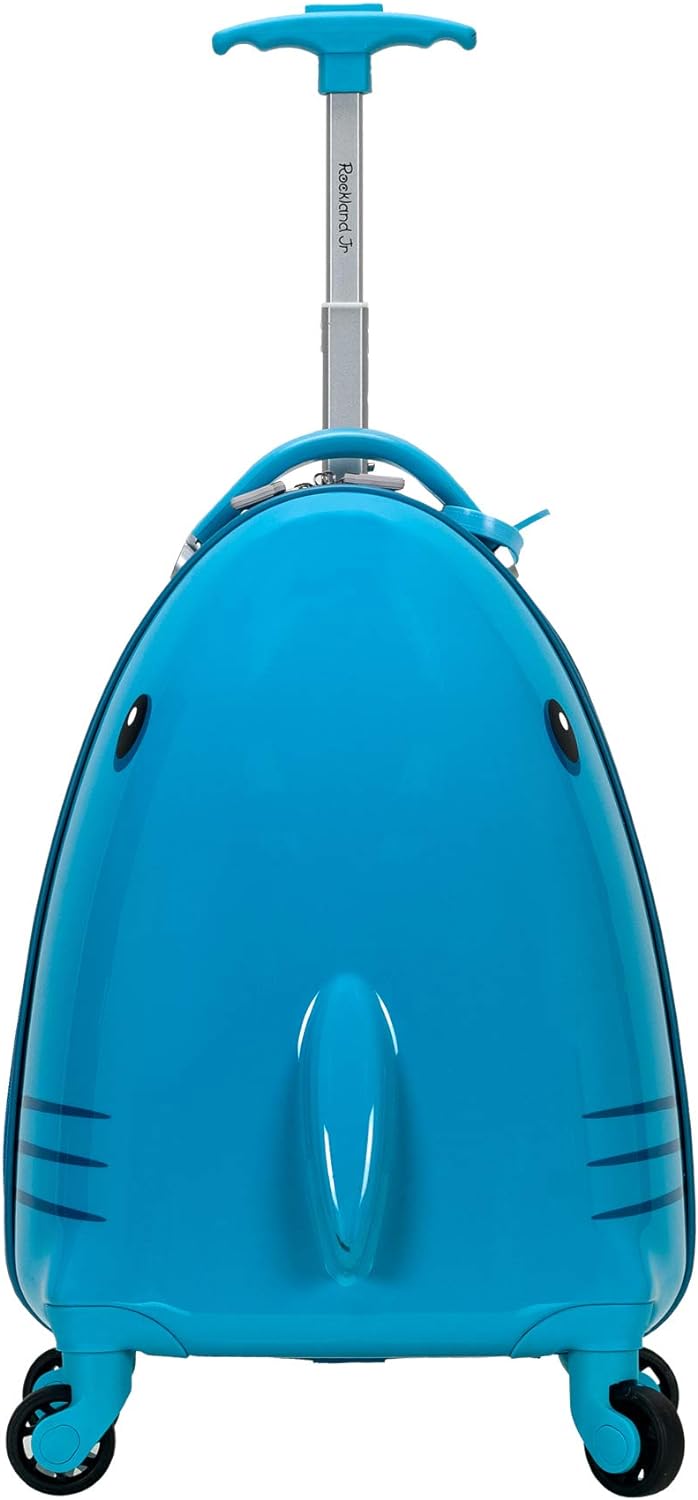 Rockland Jr. Kids' My First Hardside Spinner Luggage,Telescoping Handles, Shark, Carry-On 19-Inch