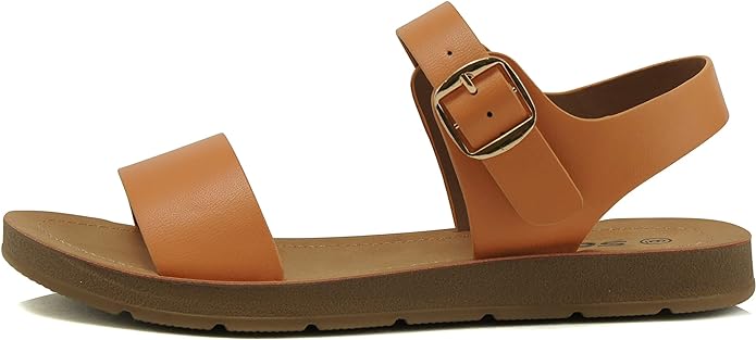 Soda PLENTY ~ Women' Strappy Ankle Wrap Buckle Fashion Flat Sandals