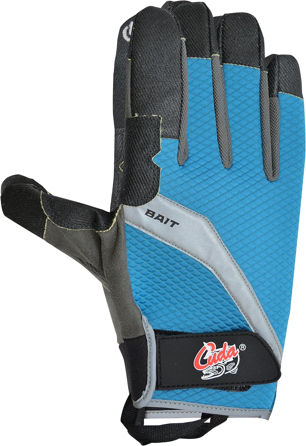 CUDA Bait Cutting Durable Velcro Secured Water Repellent Fishing Gloves with Cut Resistant Padded Palms, Thumb and Index Finger Touchscreen Control