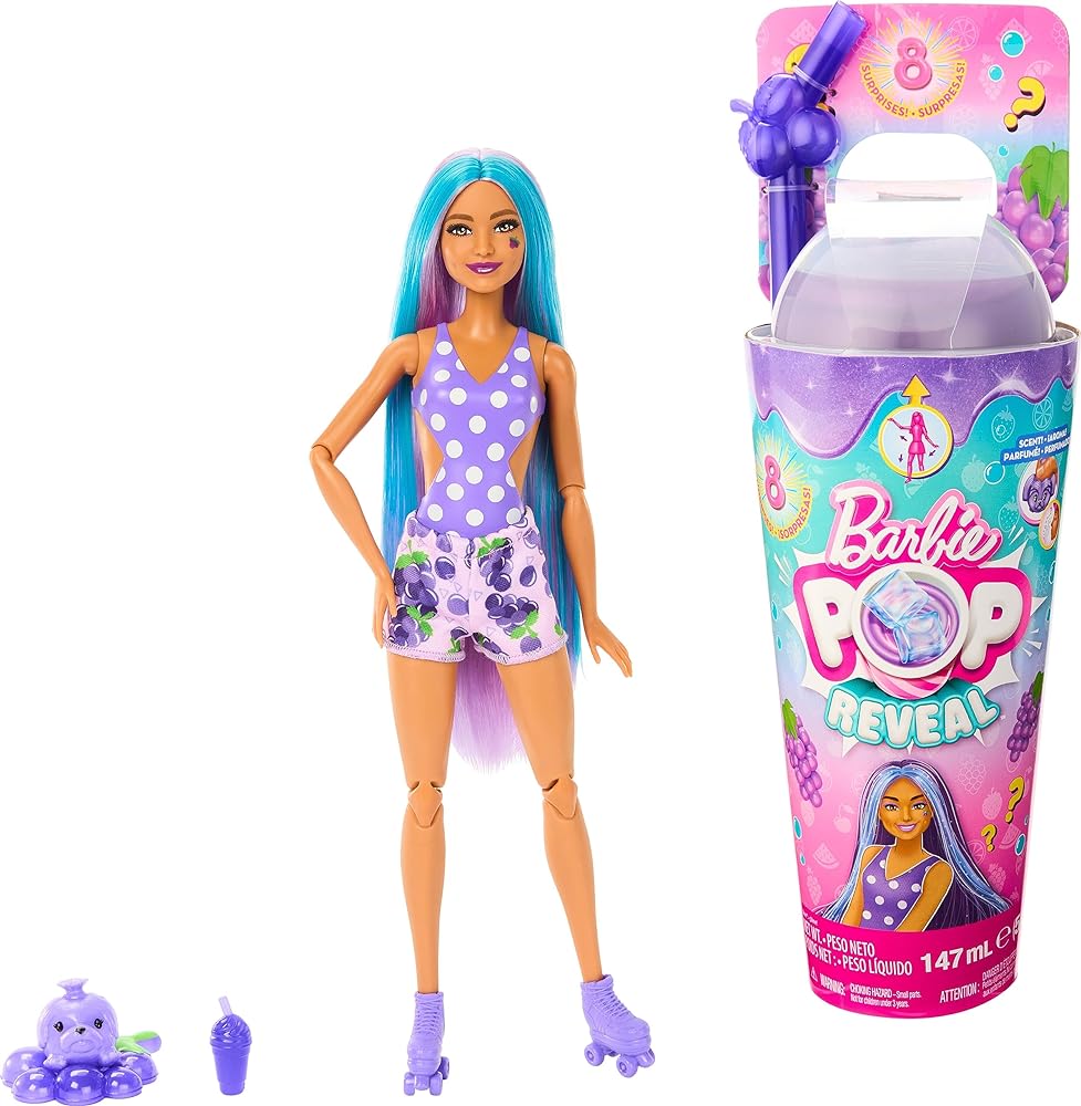 Really smells like grape!! Very yummy!! Daughter loves this line! And she loves slime too so its like 2 gifts in one!! However the whole thing about what to do with the slime and all that seems a little silly and pointless.  We just open the packs and done. Also a full length straw would have been great but not enough to remove a star.  We have the strawberry one also and I just ordered the watermelon and fruit punch for the Easter basket! They smell great and after several months they still smell the same!