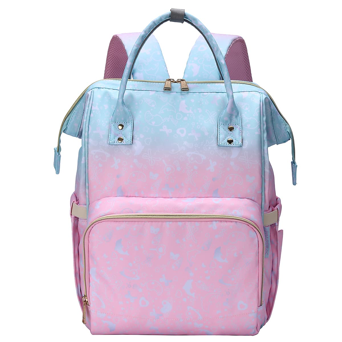 One of my favorite diaper bags I get so many compliments from people its the cutest little bag and great space multiple pockets for smaller items like creams ointments and smaller baby items