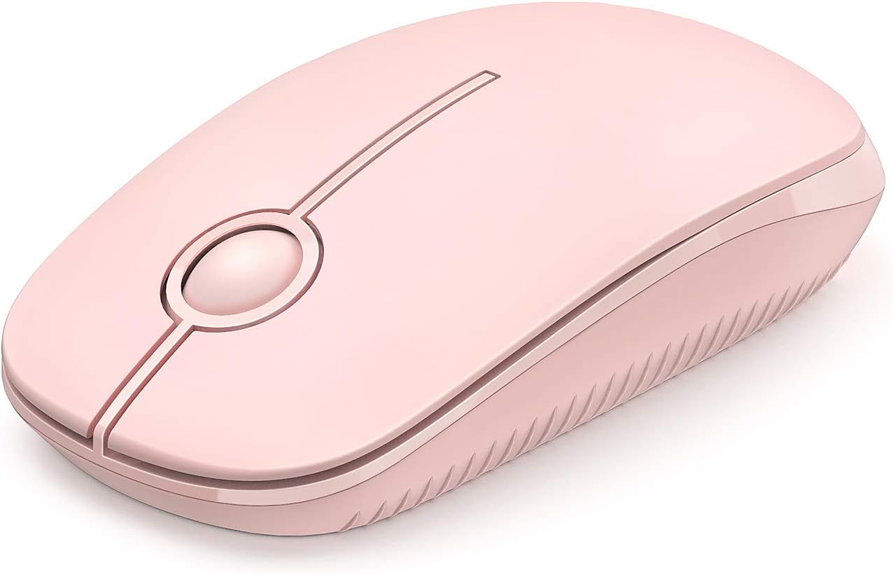 VssoPlor Wireless Mouse, 2.4G Slim Portable Computer Mice with Nano Receiver for Notebook, PC, Laptop, Computer (Pure Pink)