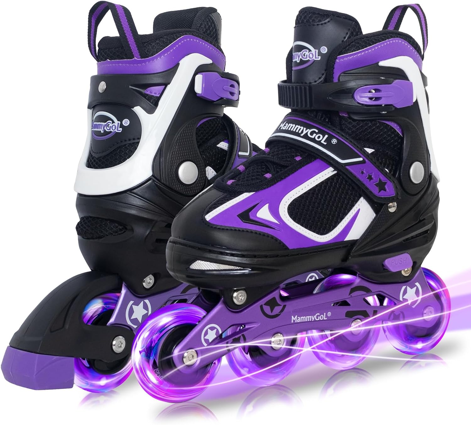 MammyGol Adjustable Inline Skates for Kids, Boys Blades Skate Girls with Light up Wheels