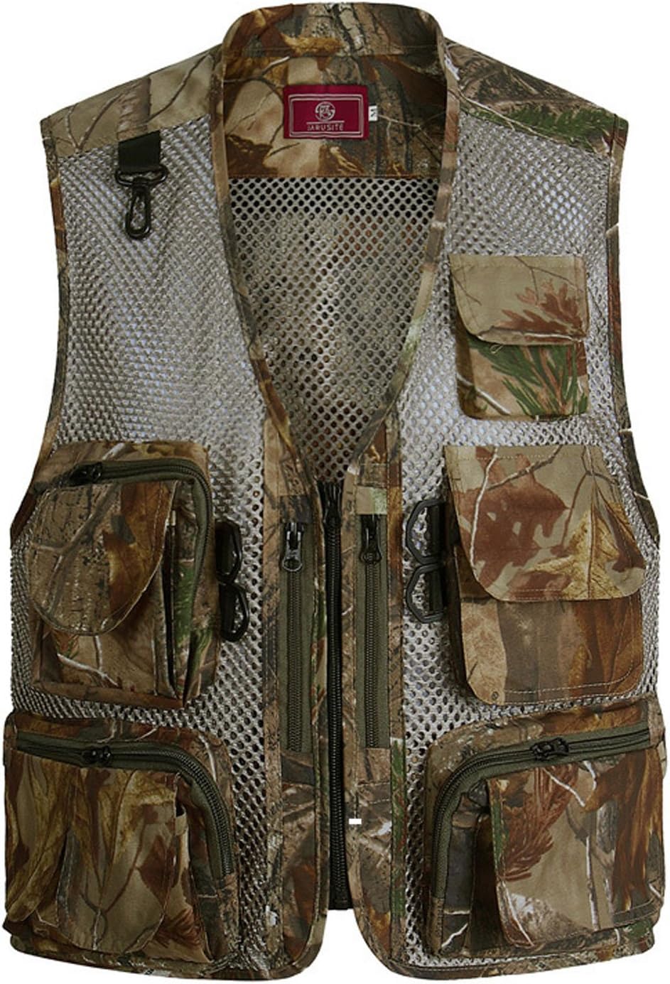 Flygo Men' Fishing Outdoor Utility Hunting Climbing Tactical Camo Mesh Removable Vest with Multi Pocket (Small, Desert 002)