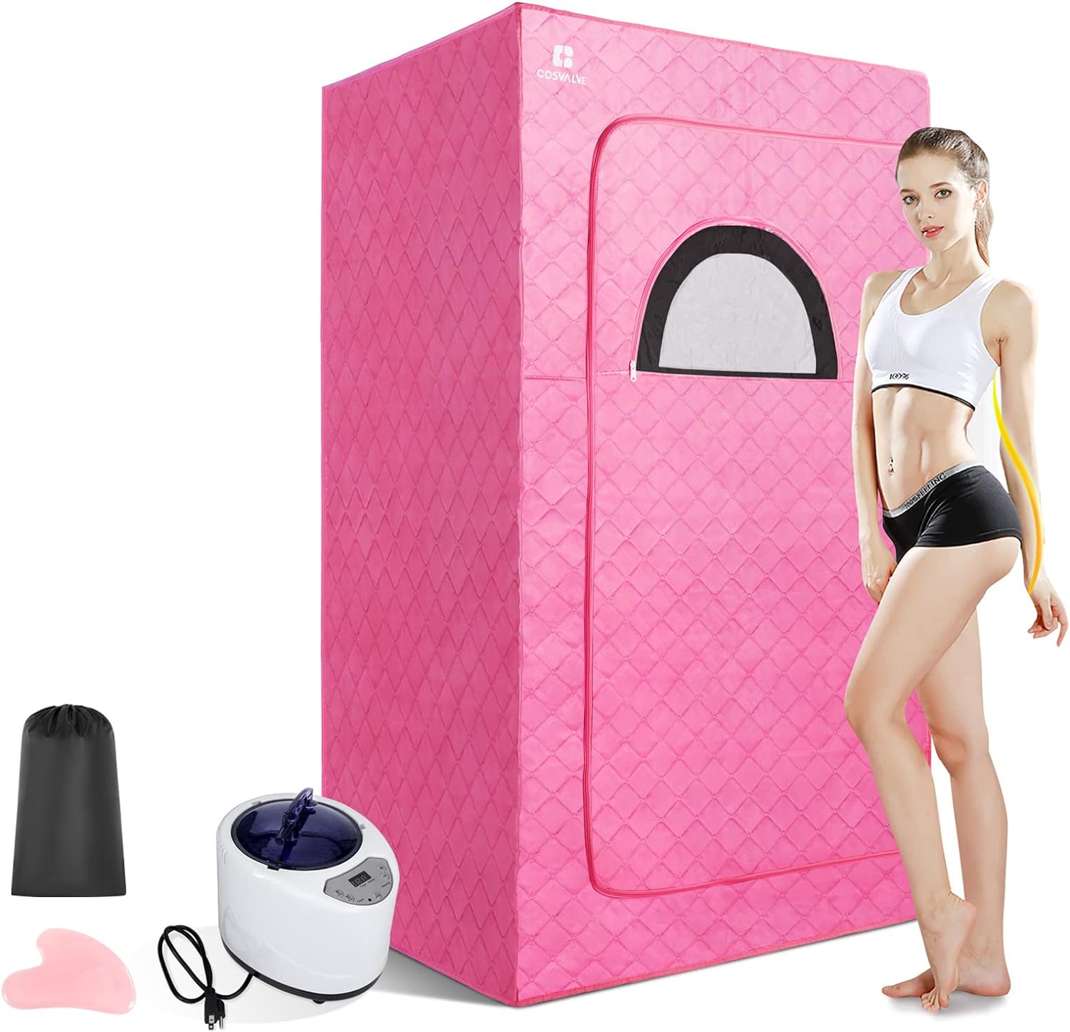 COSVALVE Full Size Personal Steam Sauna for Home Spa 2.6L & 1000 W Steam Generator, Lightweight Portable Sauna Tent with Remote Control, Indoor Steam Room for Relaxation